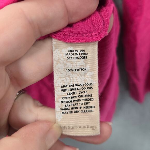 Soft Surroundings Delia Fuschia Button Front Top Size Small - Picture 6 of 6